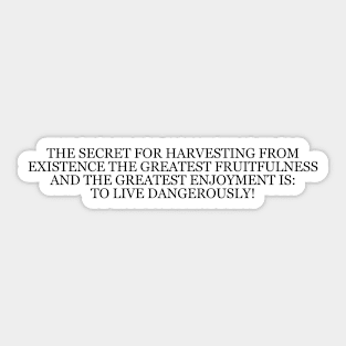 Friedrich Nietzsche  "The Gay Science" Book Quote Sticker